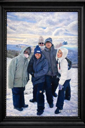 tranh chân dung vẽ tay 3d đẹp khung gỗ tự nhiên (sao chép)