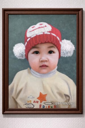 tranh sơn dầu chân dung vẽ tay thủ công 100% quà tặng (sao chép)
