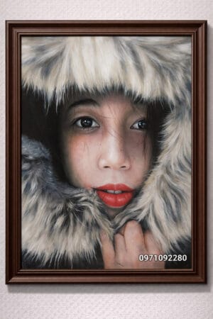 tranh sơn dầu vẽ em bé dễ thương (sao chép)