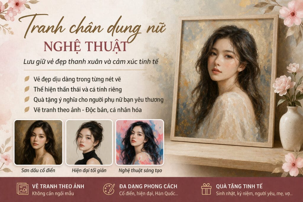 tranh chan dung nu