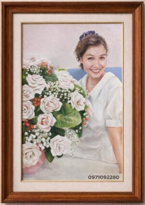 vẽ tranh chân dung sơn dầu em bé dễ thương (sao chép)