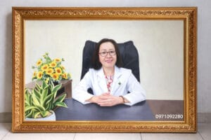 tranh chân dung vẽ tặng đồng nghiệp cơ quan