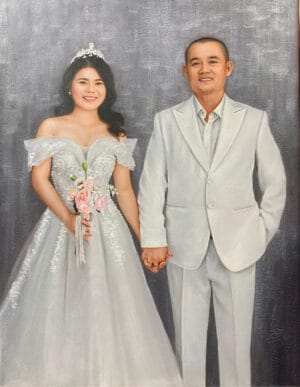 Tranh chân dung vẽ ảnh cưới, tranh chân dung vẽ tay ý nghĩa